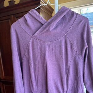 Purple Hyba Cross Neckline Womens Hoodie